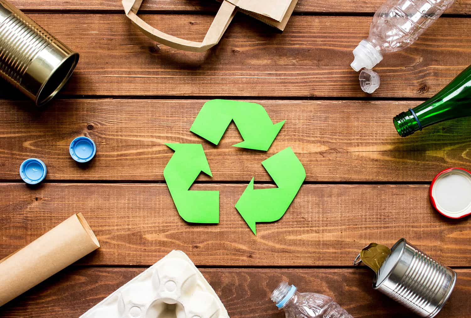 Illustrasjon av ikon av resirkulering og avfall